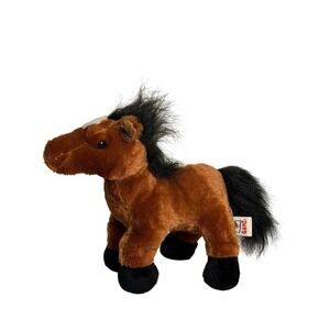 Ganz Webkinz Toy Plush Brown Arabian Horse 8" Brown Mane HM101 NO CODE Stuffed